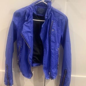 BlankNYC Royal Blue Leather Motojacket in size xsmall